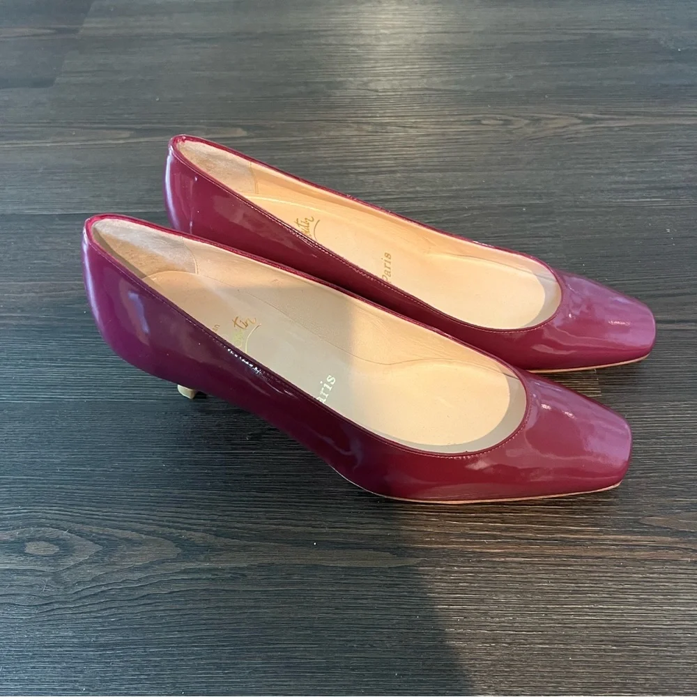 Vintage Christian Louboutin square toe patent leather heels. Never worn. - Picture 3 of 6